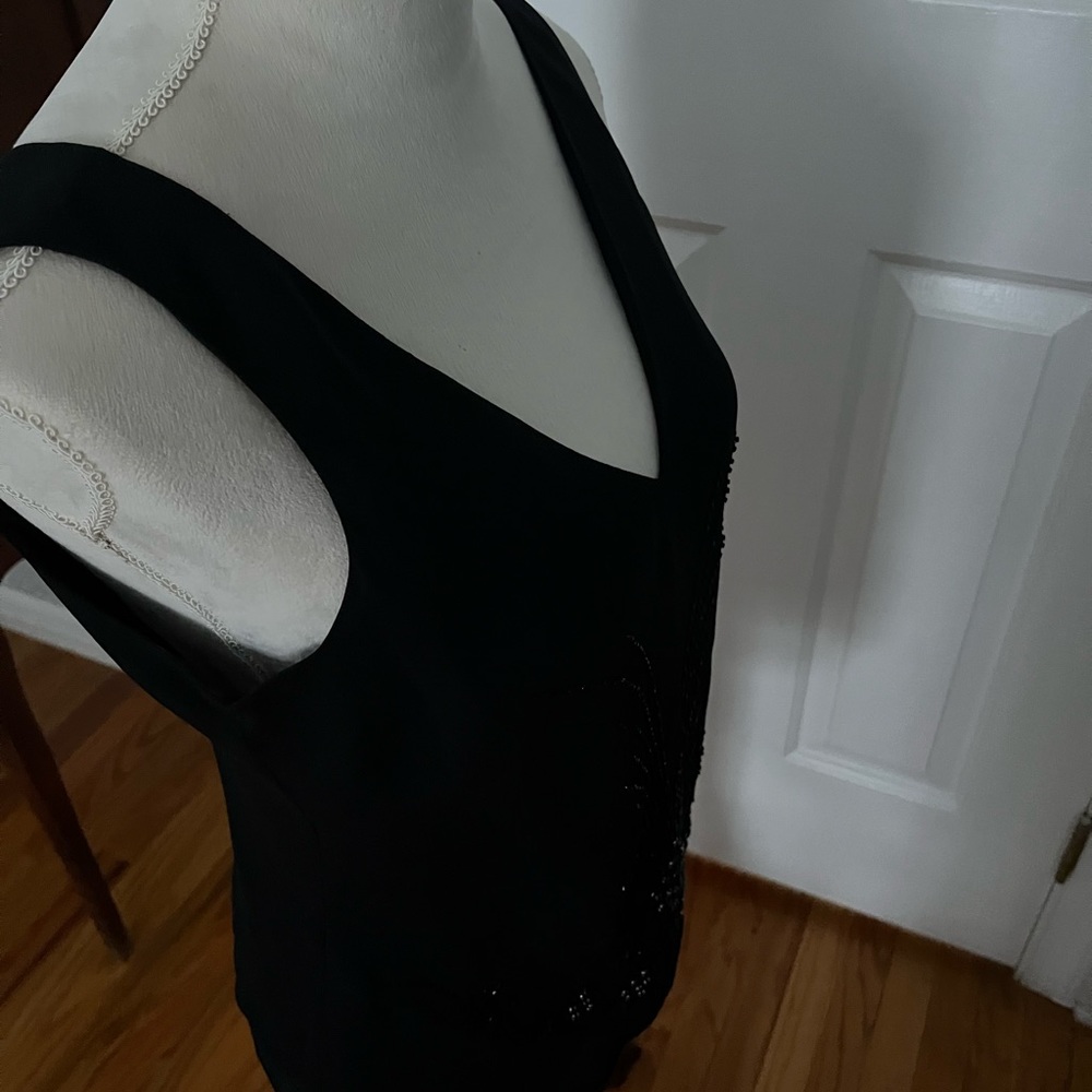 Black Silk Sequined Top - Picture 4 of 9